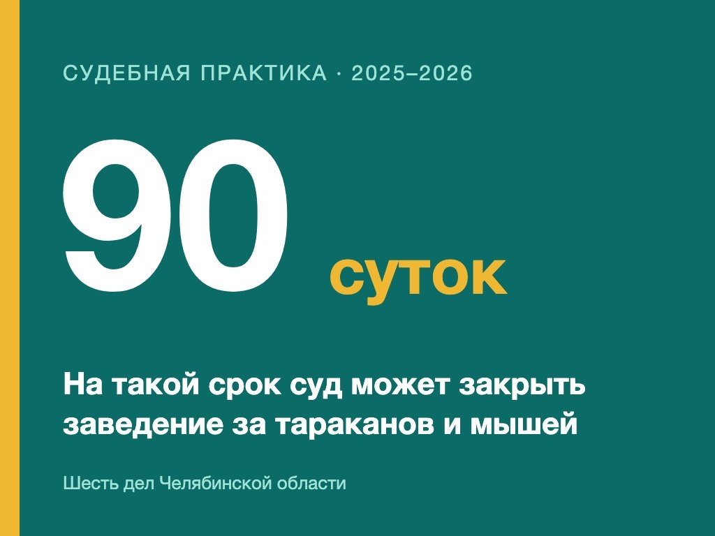 За тараканов и мышей суд закрывает заведение: шесть дел Челябинской области